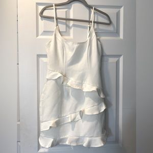 SELFIE LESLIE, Frilled White Mini Dress, Size S. ONLY WORN ONCE.